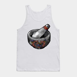 Kitchen Witch mortar and pestle sticker Tank Top